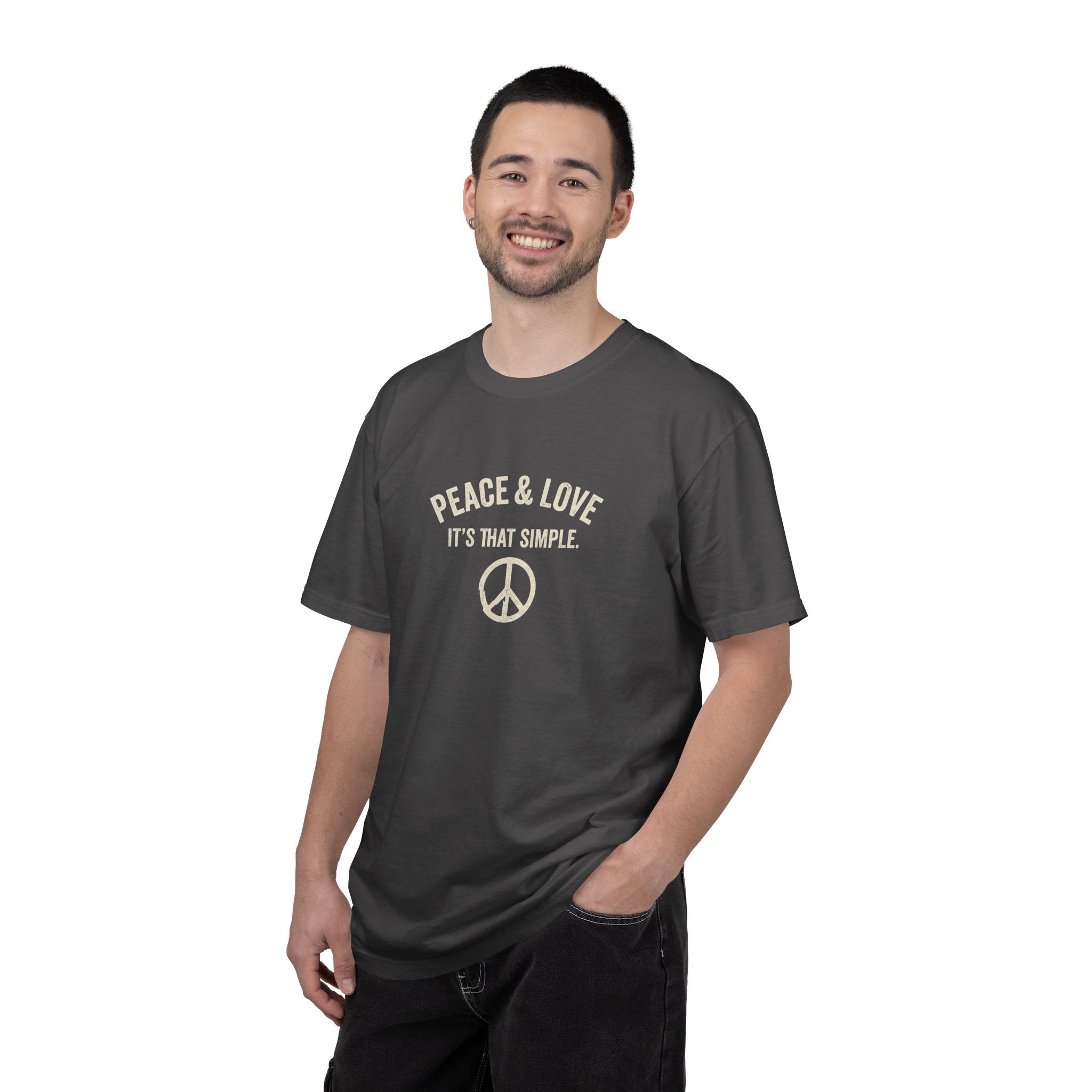 Peace & Love T-Shirt — 'It's That Simple' Vintage Peace Sign Tee