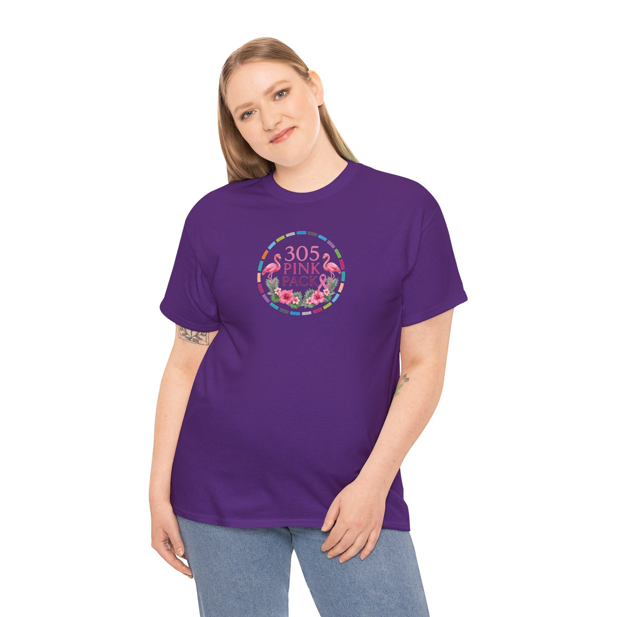 T-Shirt — 305 Pink Pack Floral Logo Tee