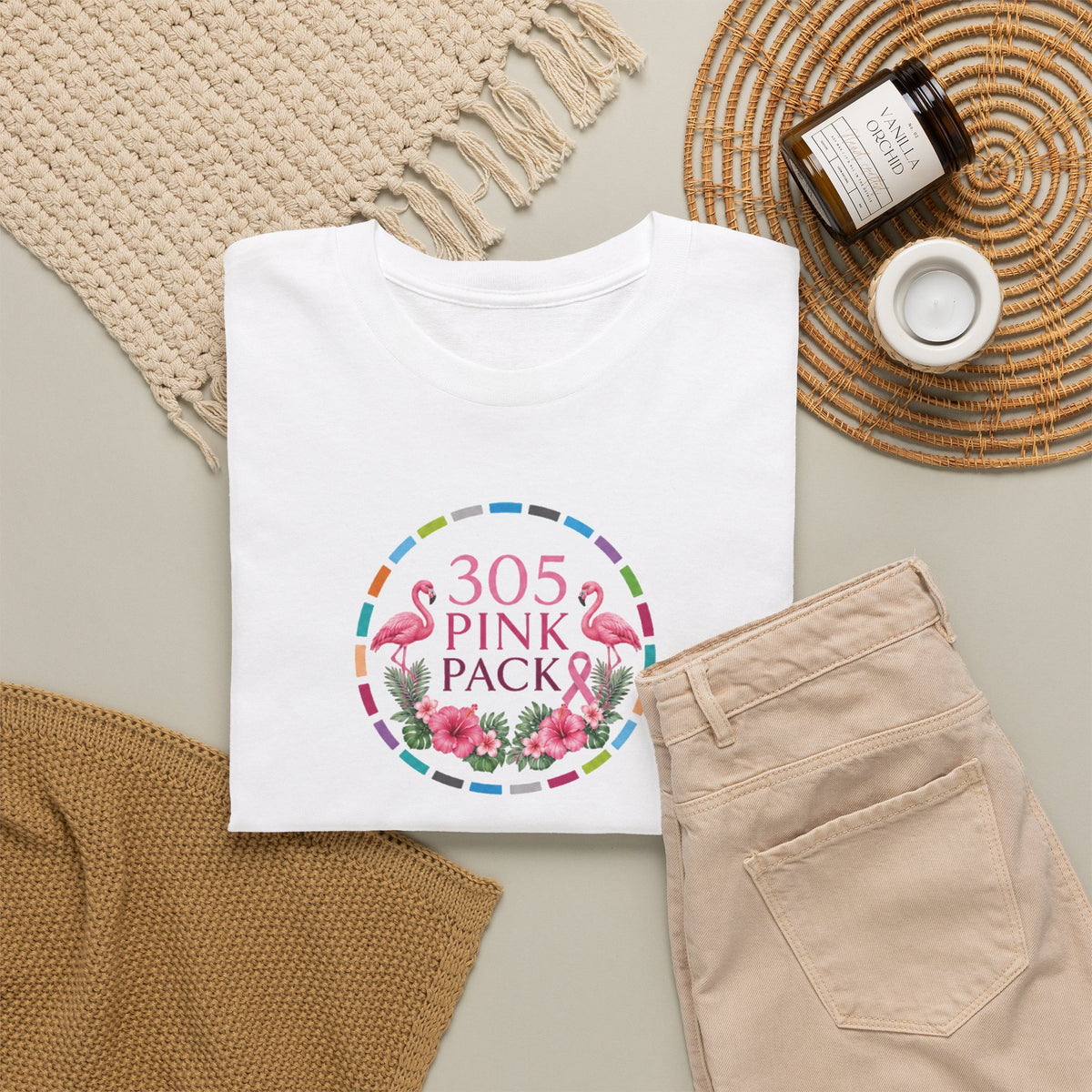 T-Shirt — 305 Pink Pack Floral Logo Tee