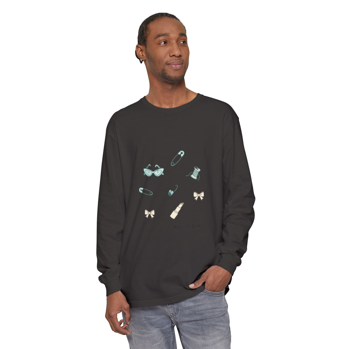 Long Sleeve T‑Shirt — Minimalist 'Object of Desire' Icons