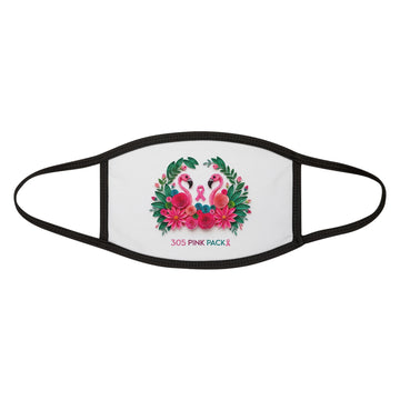 Flamingo Pink Ribbon Face Mask — Floral Breast Cancer Awareness Mask