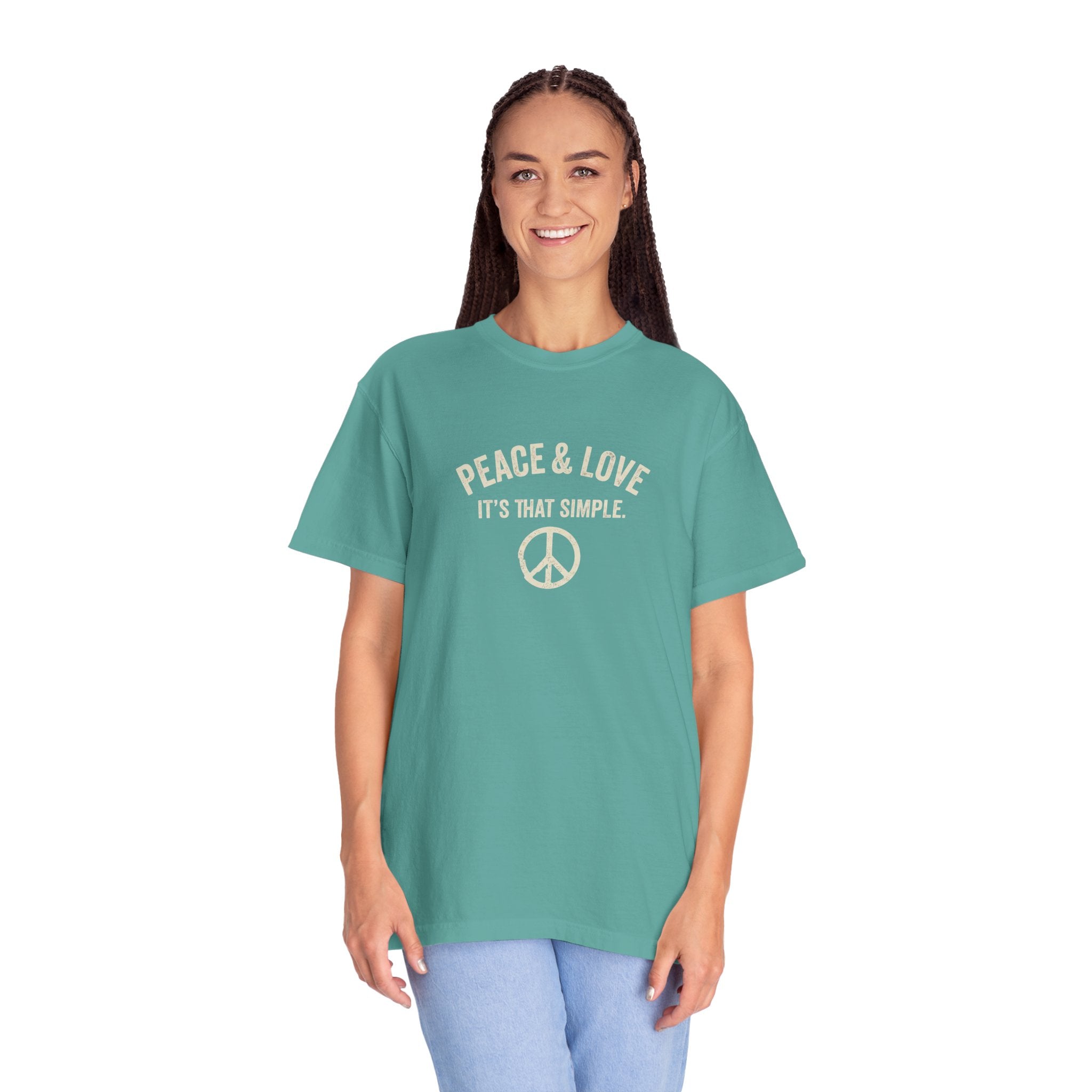 Peace & Love T-Shirt — 'It's That Simple' Vintage Peace Sign Tee