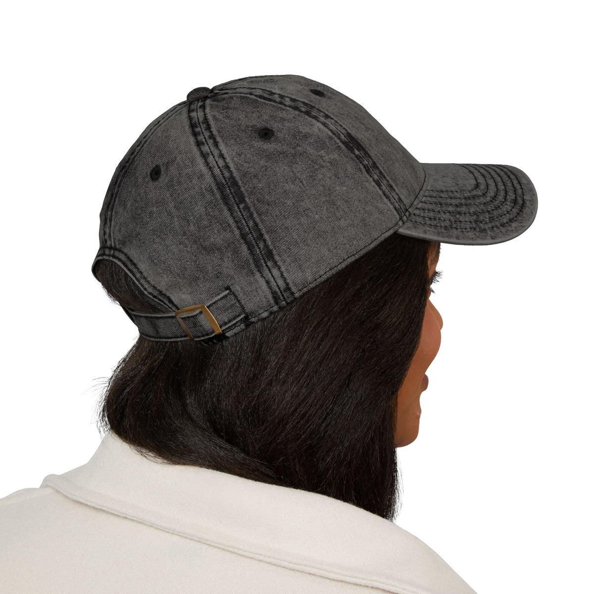 Vintage Embroidered Peace Sign Cap — "Peace & Love" Washed Baseball Hat