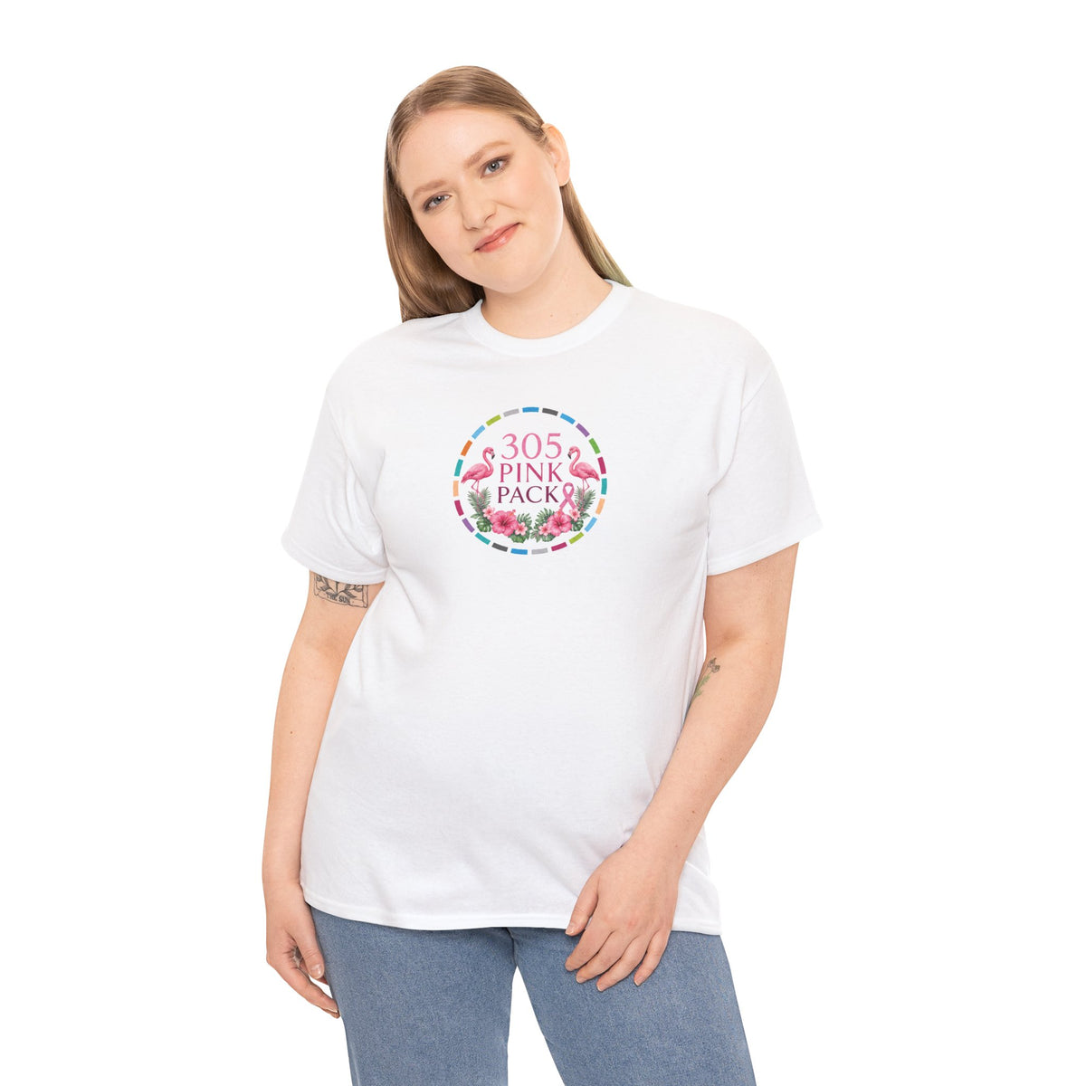 T-Shirt — 305 Pink Pack Floral Logo Tee