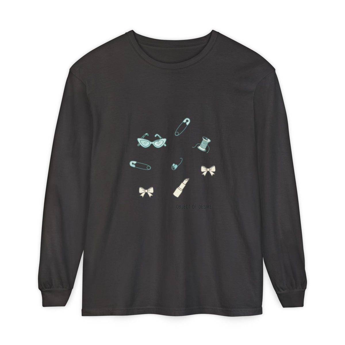 Long Sleeve T‑Shirt — Minimalist 'Object of Desire' Icons