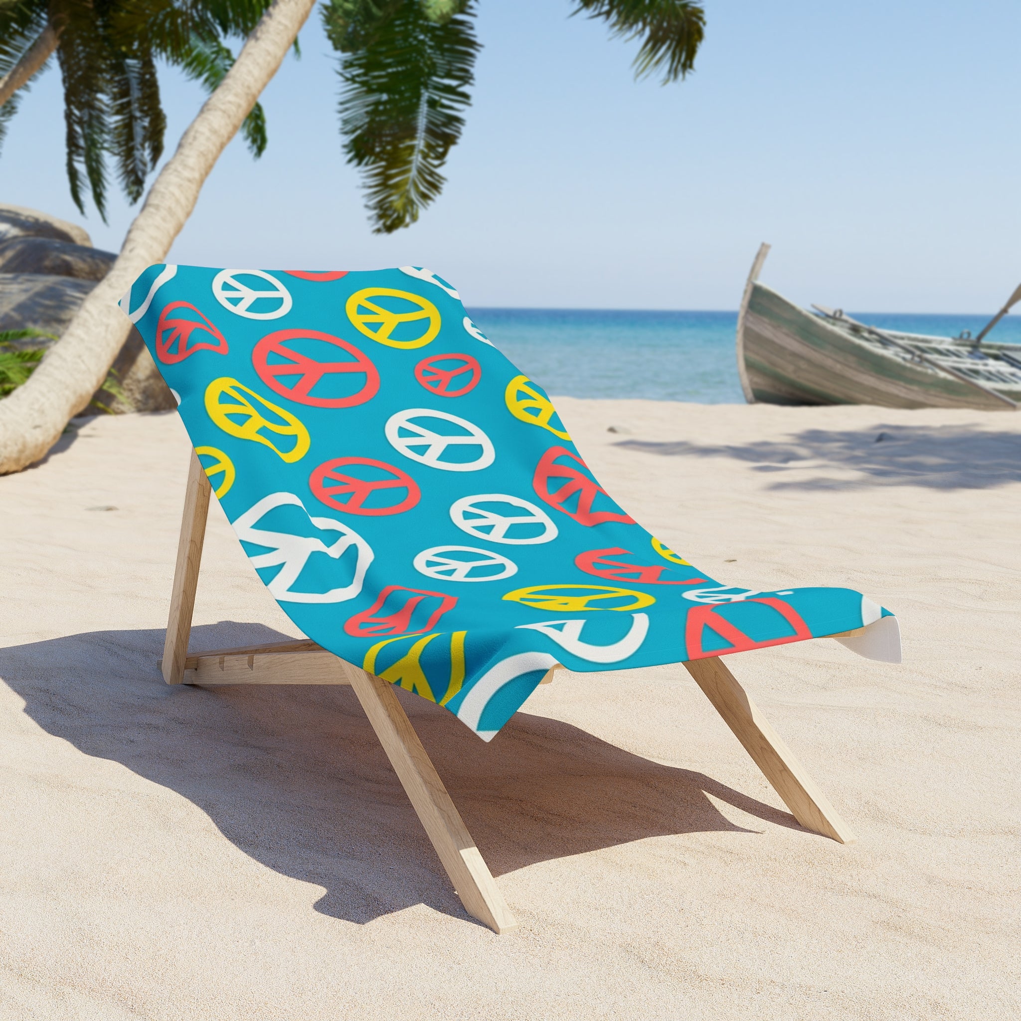 Peace Sign Beach Towel — Retro Colorful Peace Symbol Pool & Travel Towel