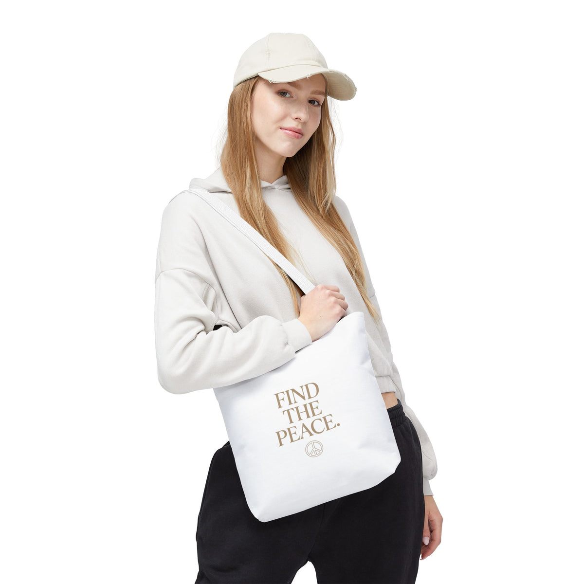 Find The Peace Tote Bag – Minimalist Inspirational Canvas Carryall