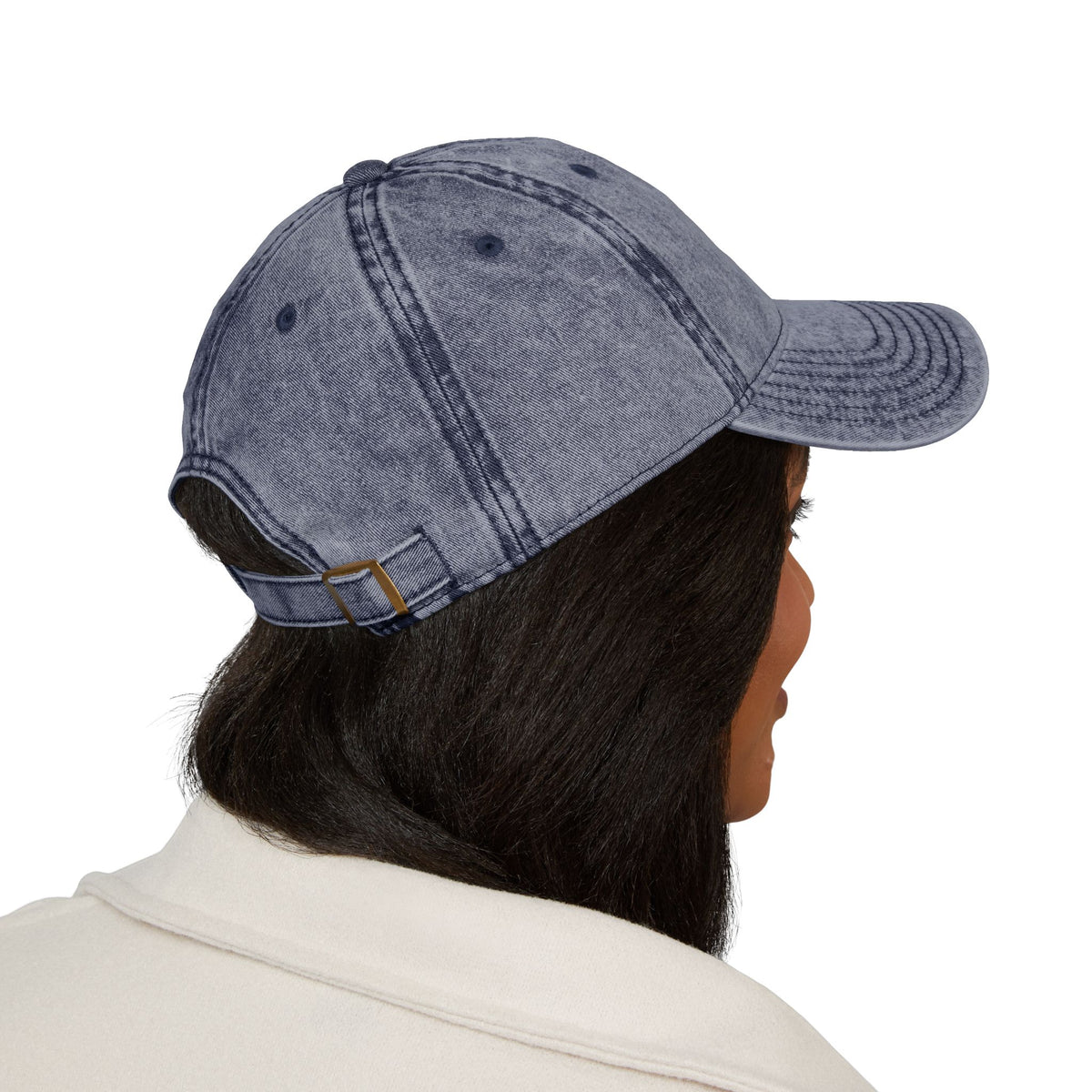 Vintage Embroidered Peace Sign Cap — "Peace & Love" Washed Baseball Hat