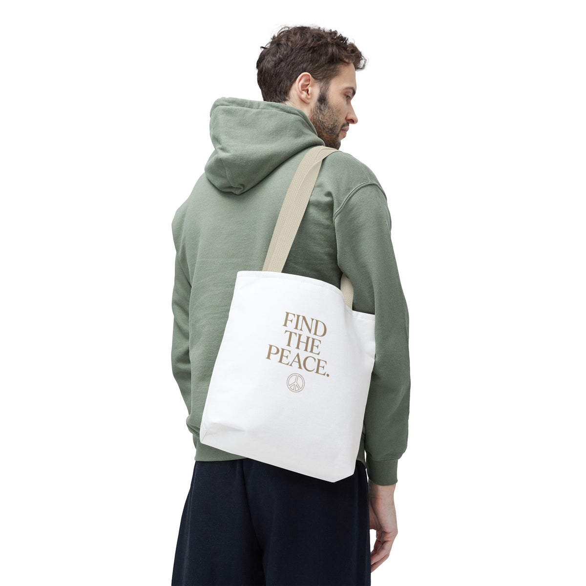 Find The Peace Tote Bag – Minimalist Inspirational Canvas Carryall