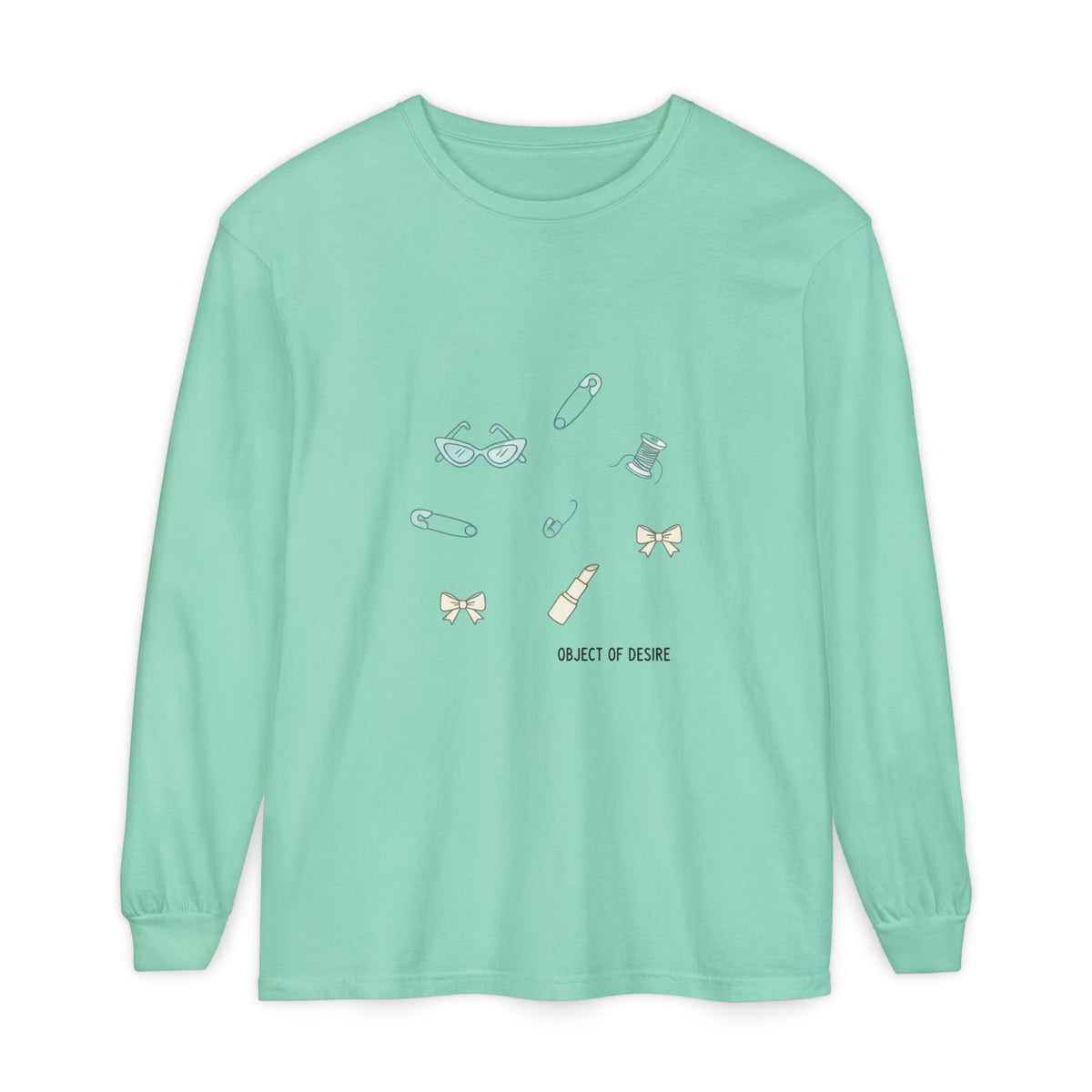 Long Sleeve T‑Shirt — Minimalist 'Object of Desire' Icons
