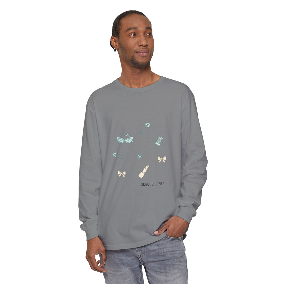 Long Sleeve T‑Shirt — Minimalist 'Object of Desire' Icons