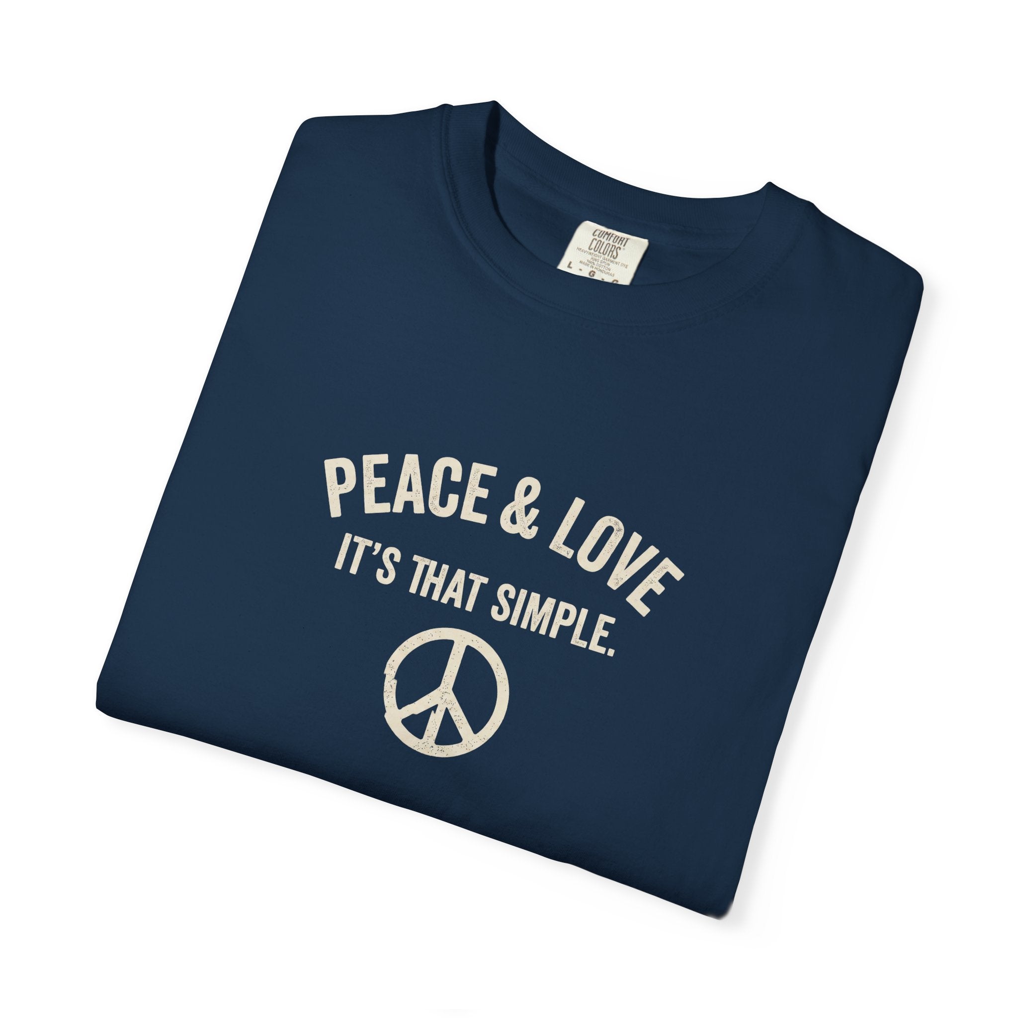 Peace & Love T-Shirt — 'It's That Simple' Vintage Peace Sign Tee