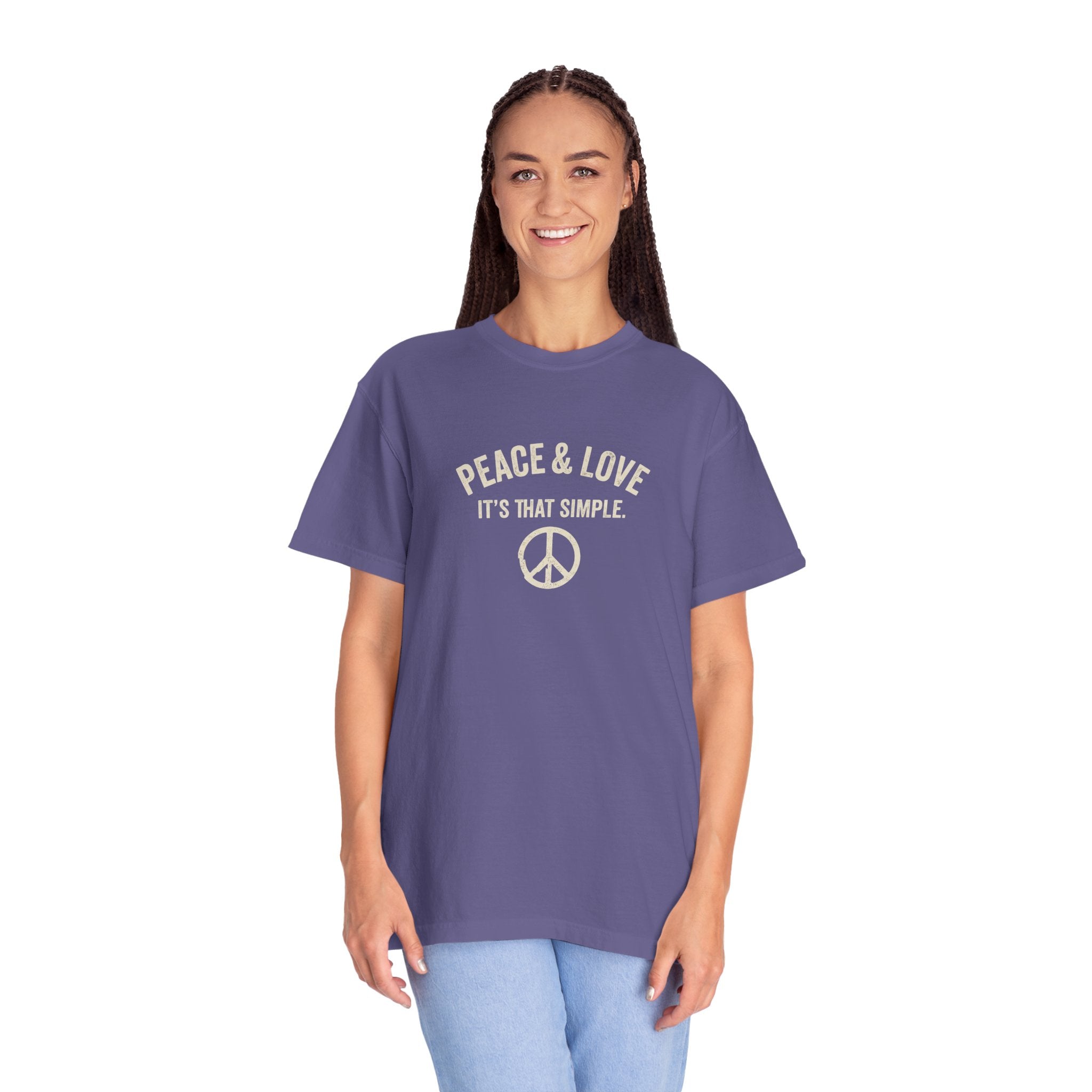 Peace & Love T-Shirt — 'It's That Simple' Vintage Peace Sign Tee