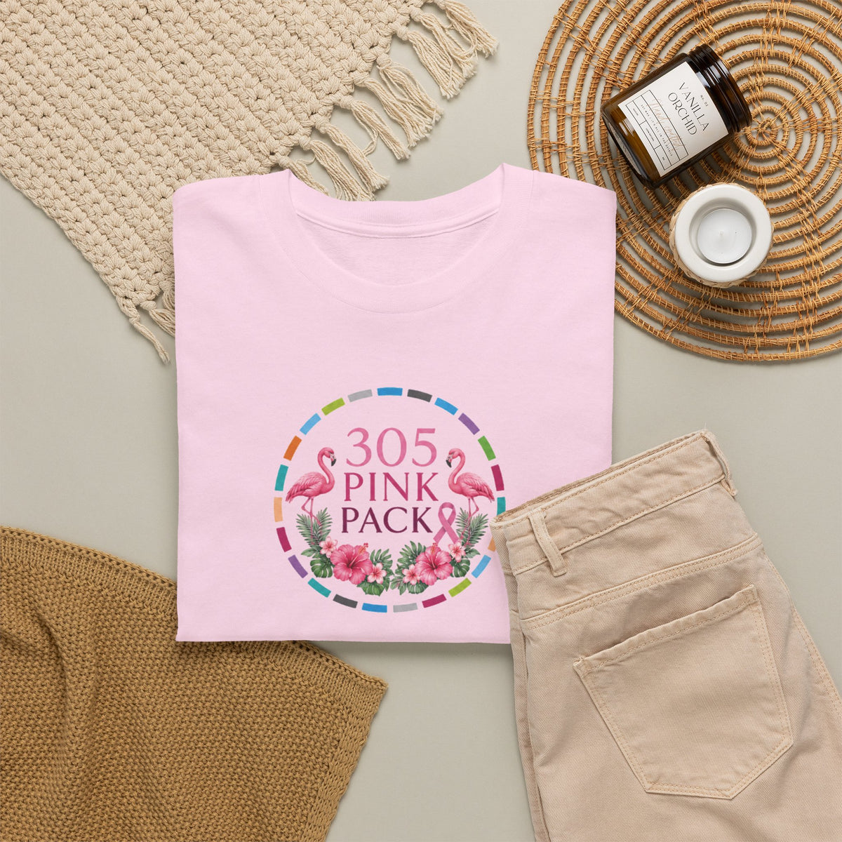 T-Shirt — 305 Pink Pack Floral Logo Tee