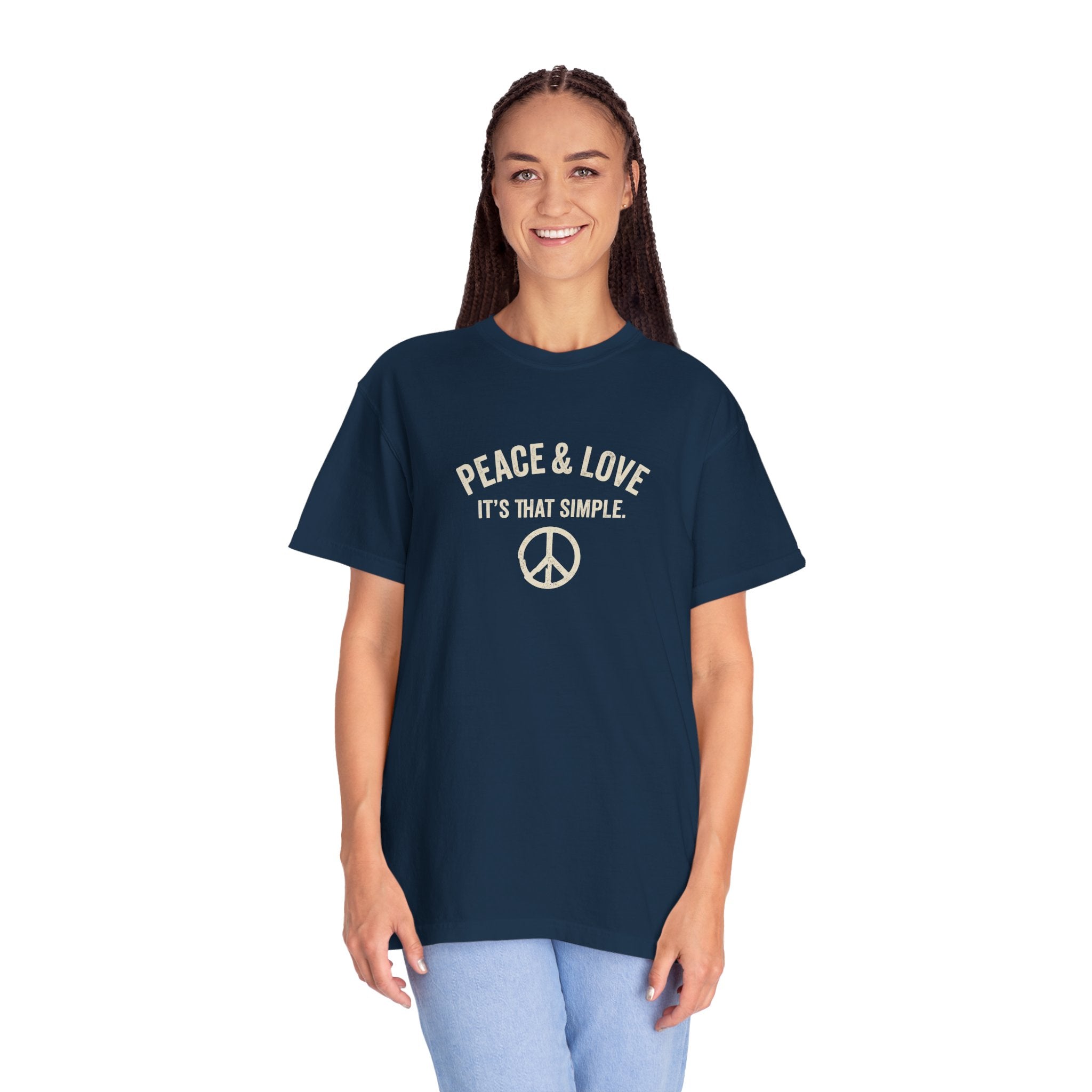 Peace & Love T-Shirt — 'It's That Simple' Vintage Peace Sign Tee