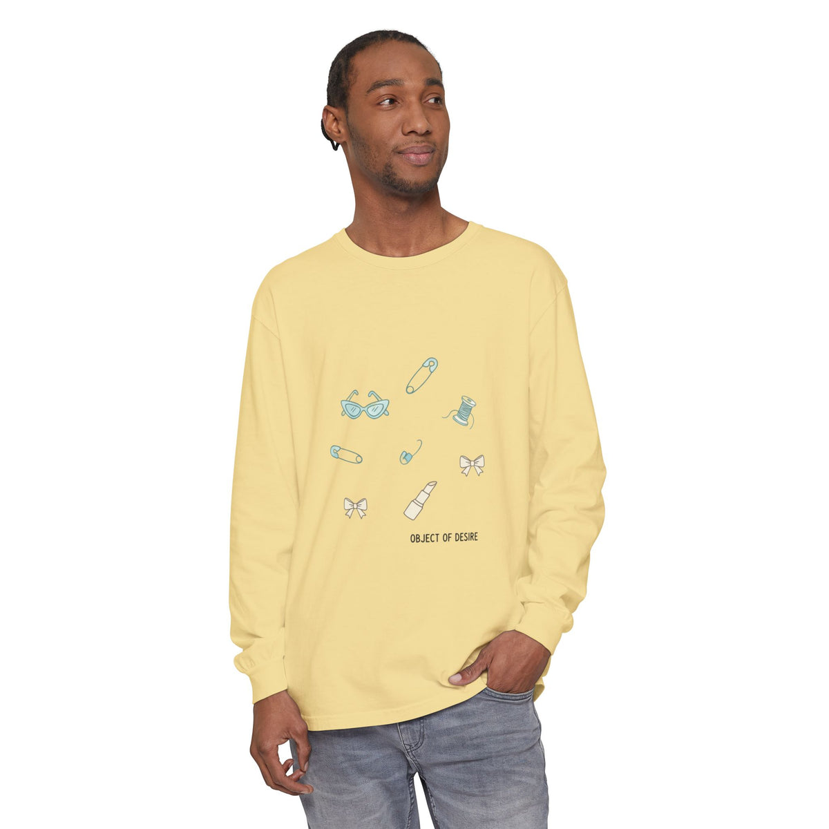 Long Sleeve T‑Shirt — Minimalist 'Object of Desire' Icons