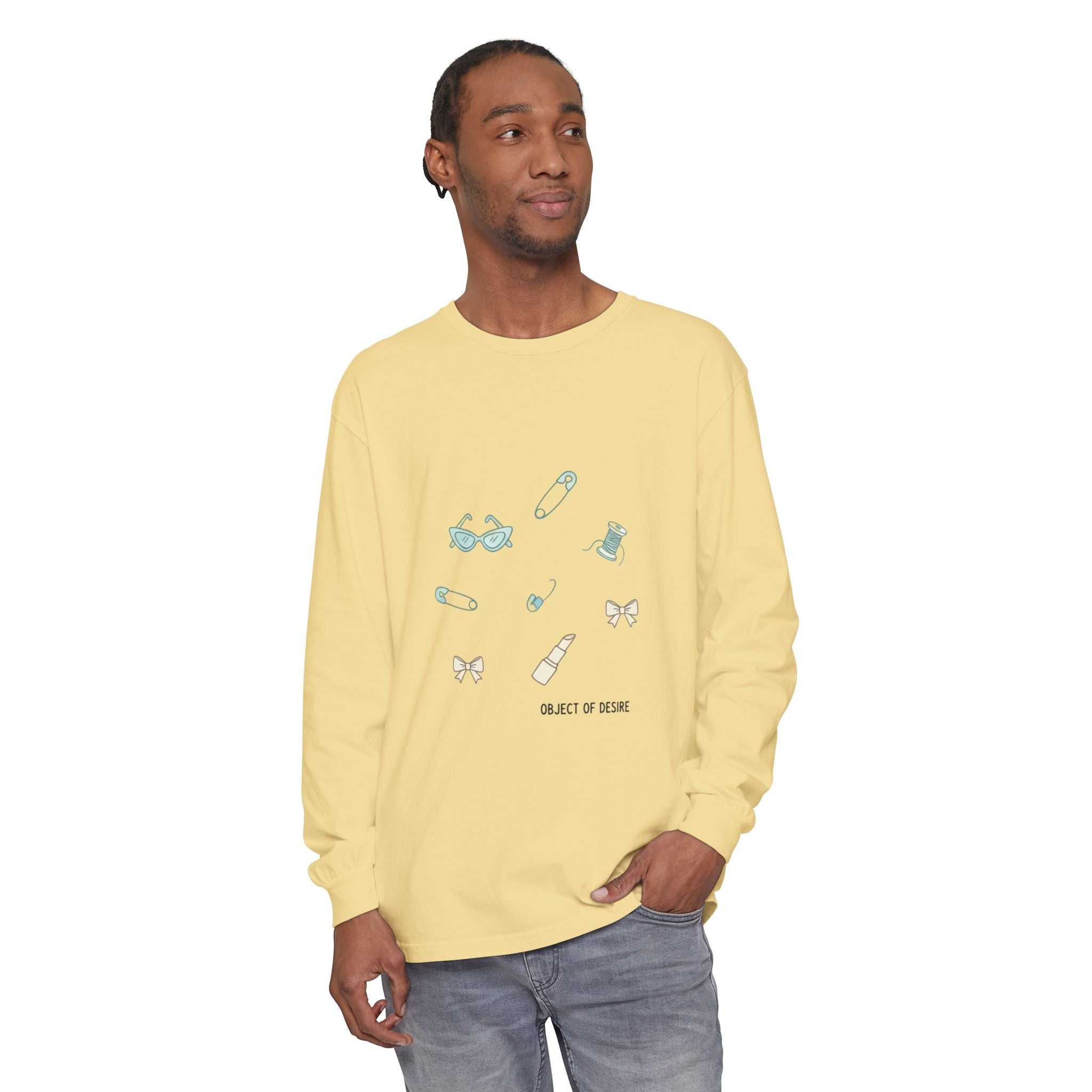 Long Sleeve T‑Shirt — Minimalist 'Object of Desire' Icons