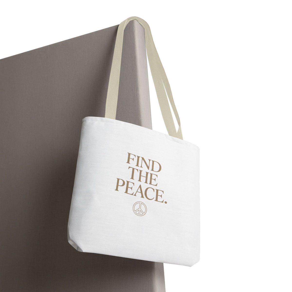Find The Peace Tote Bag – Minimalist Inspirational Canvas Carryall