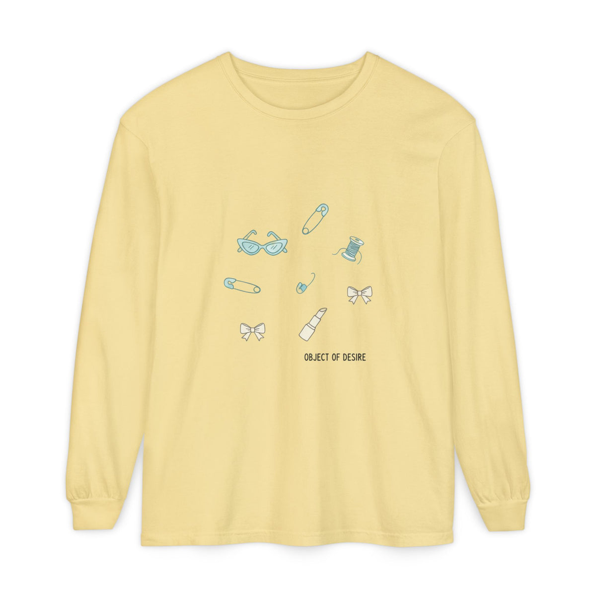 Long Sleeve T‑Shirt — Minimalist 'Object of Desire' Icons