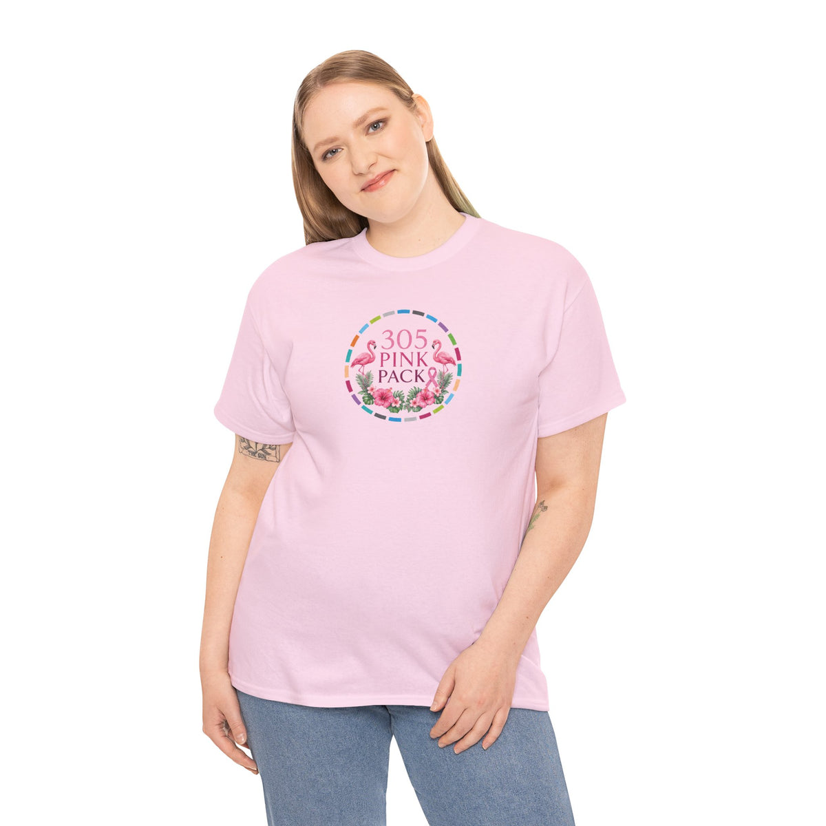 T-Shirt — 305 Pink Pack Floral Logo Tee