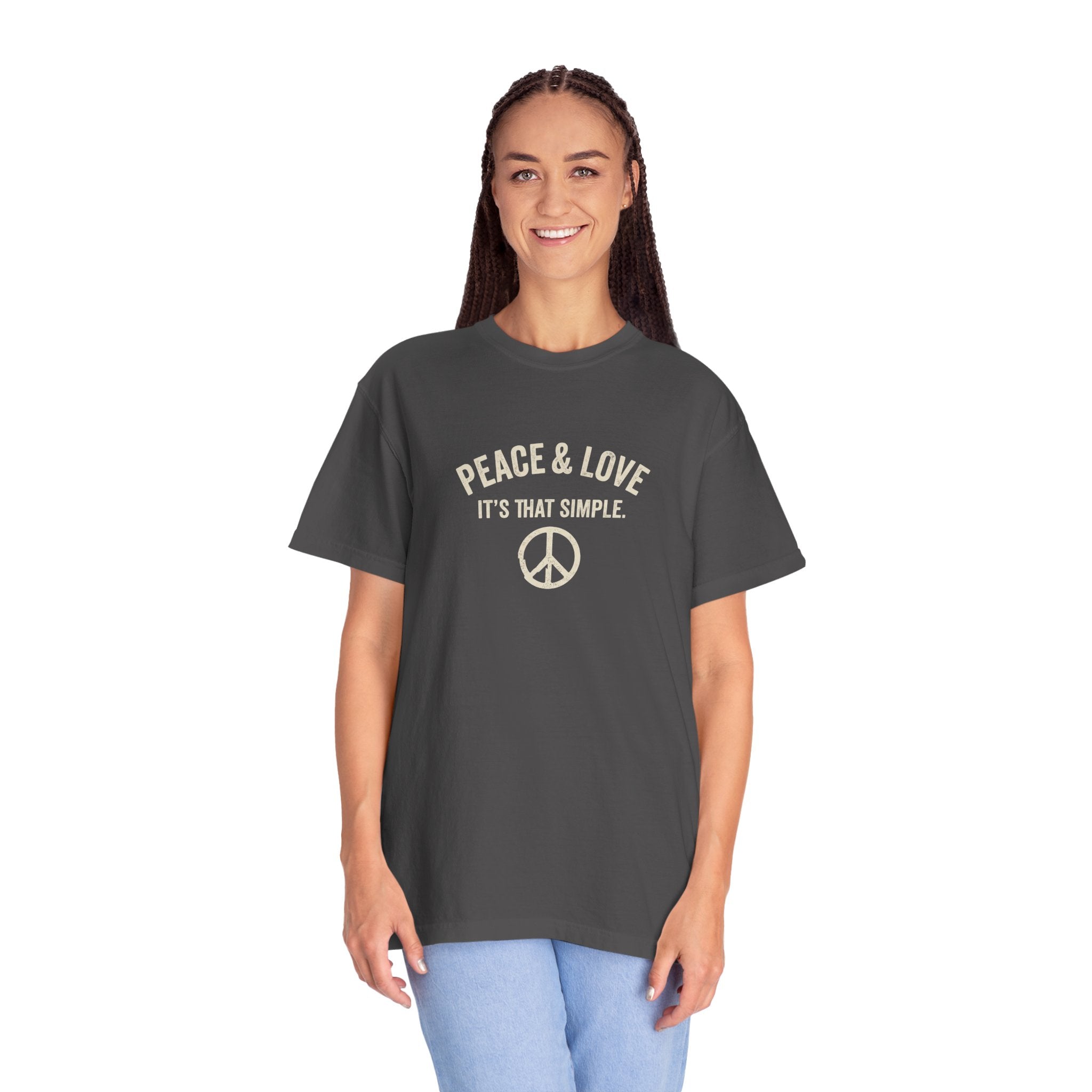 Peace & Love T-Shirt — 'It's That Simple' Vintage Peace Sign Tee