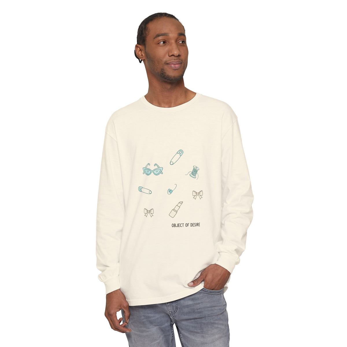 Long Sleeve T‑Shirt — Minimalist 'Object of Desire' Icons