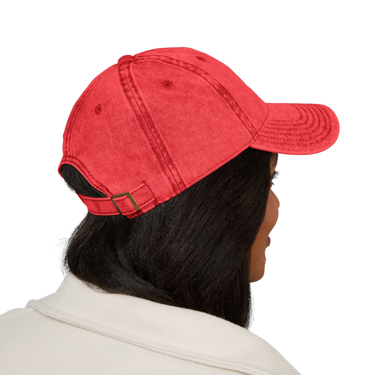 Vintage Embroidered Peace Sign Cap — "Peace & Love" Washed Baseball Hat