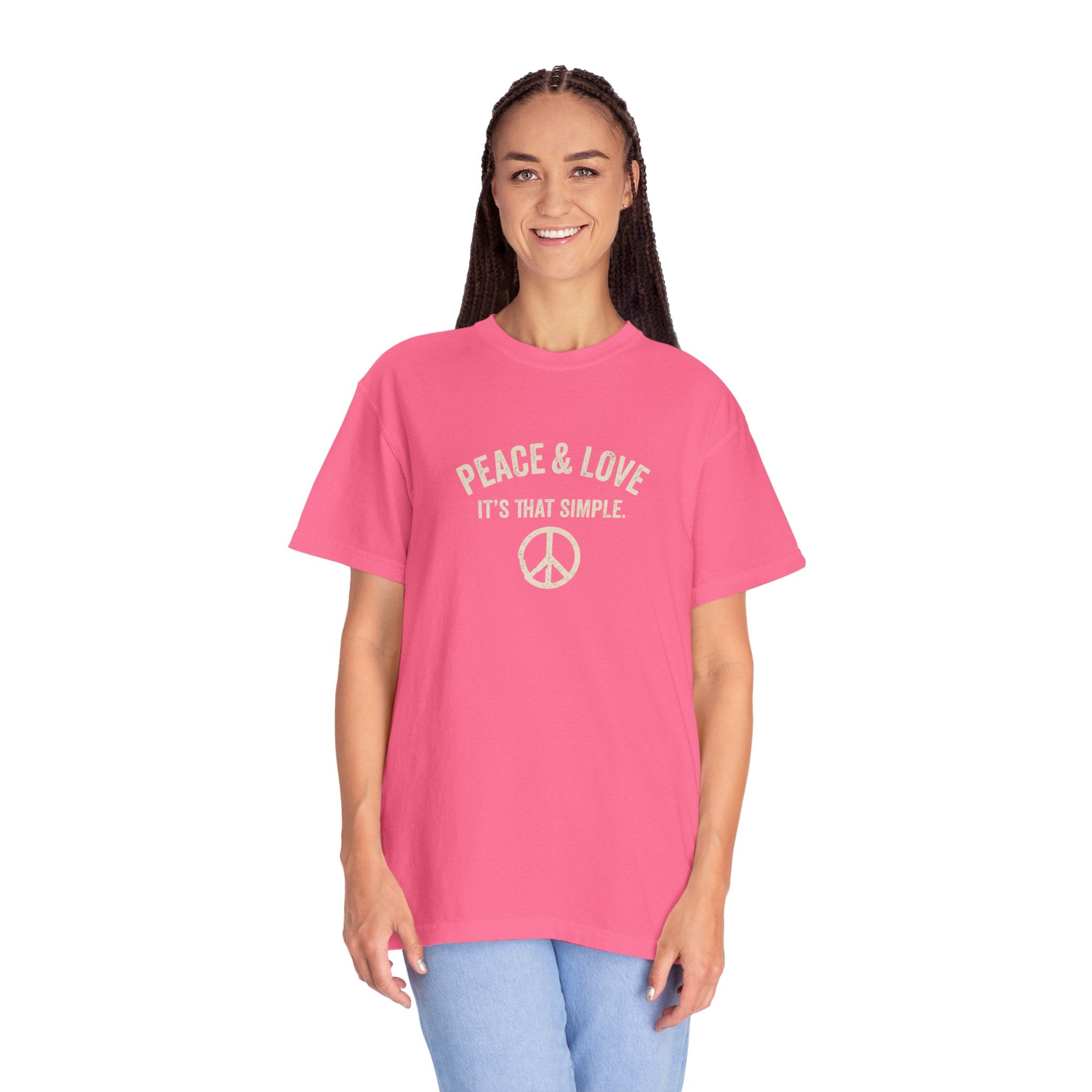 Peace & Love T-Shirt — 'It's That Simple' Vintage Peace Sign Tee
