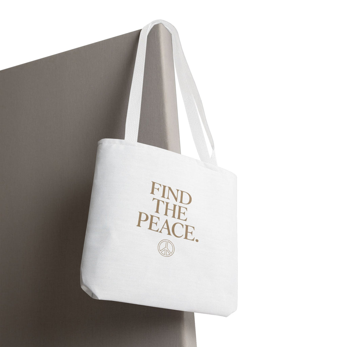 Find The Peace Tote Bag – Minimalist Inspirational Canvas Carryall
