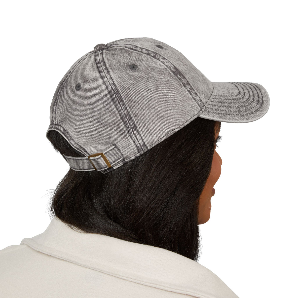 Vintage Embroidered Peace Sign Cap — "Peace & Love" Washed Baseball Hat