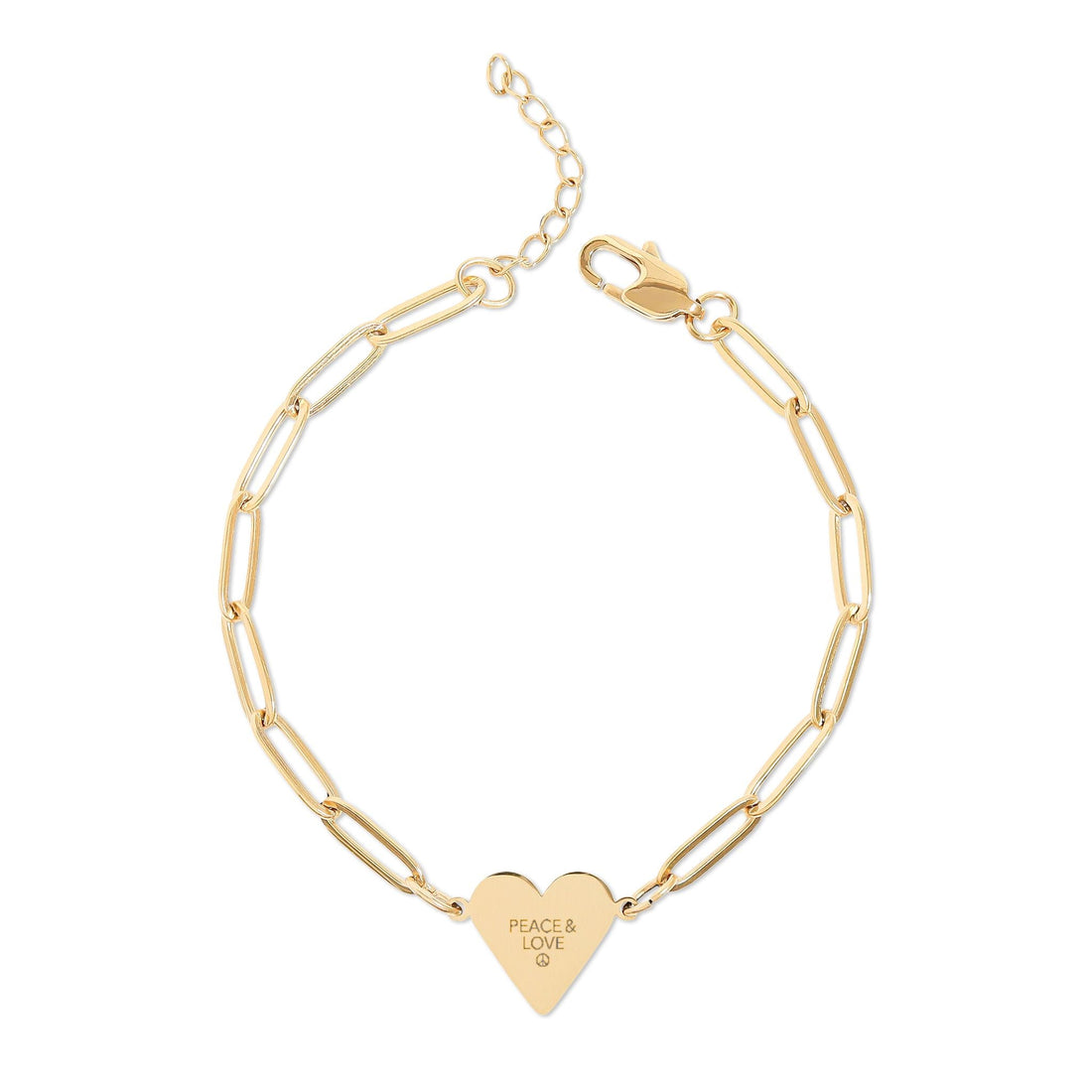 Engravable Paperclip Heart Bracelet — Personalized Gold or Rose-Charm - Accessories - Start In Style Group