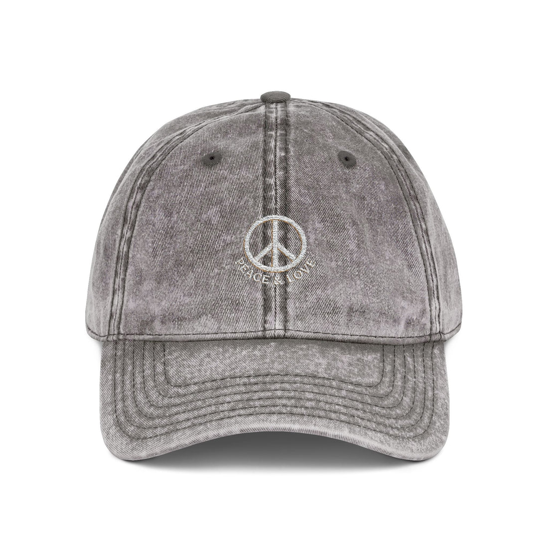 Vintage Embroidered Peace Sign Cap — "Peace & Love" Washed Baseball Hat - Hats - Start In Style Group